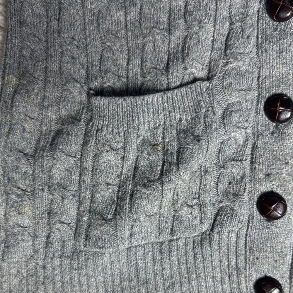 Abercrombie Gray Cable Knit Cardigan Sweater - Picture 6 of 9